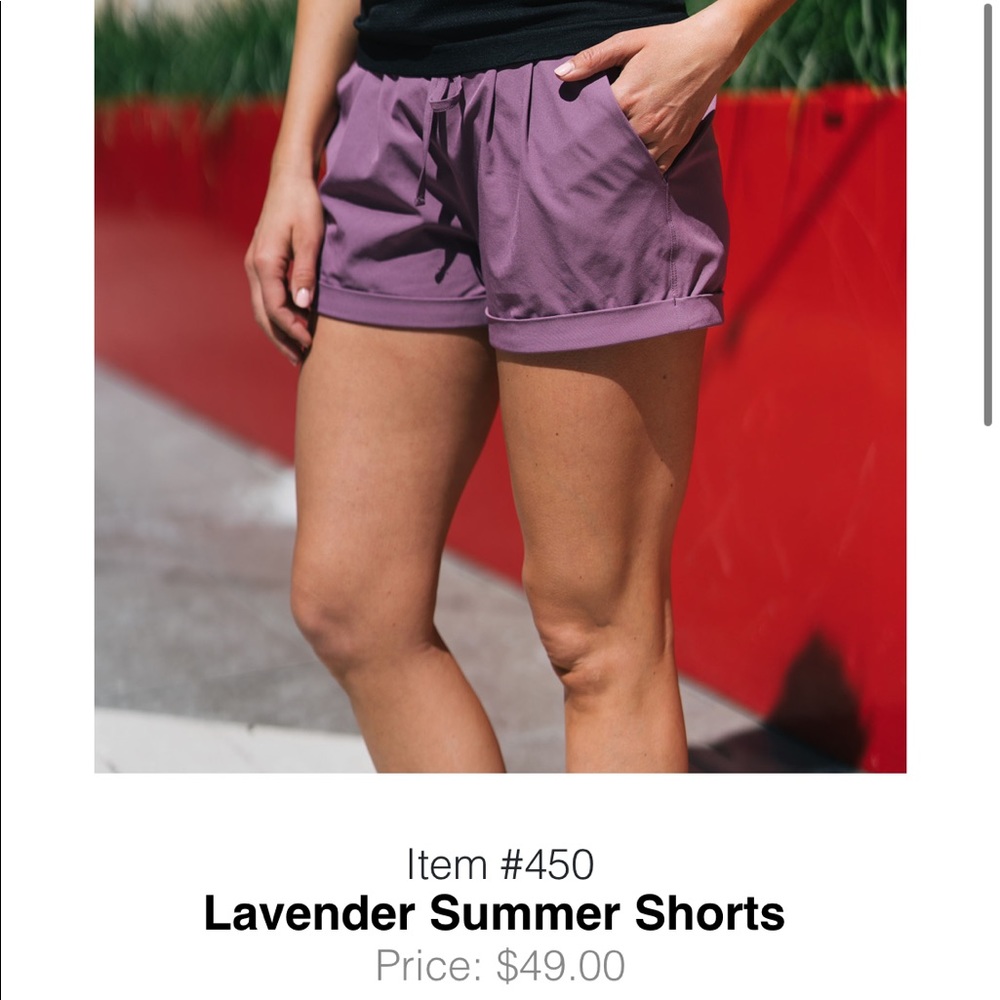 Zyia Active Lavender Summer Shorts